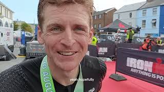 Stephen Derrett Winner of the Ironman Triathlon 2023 in Youghal County Cork [upl. by Tankoos809]