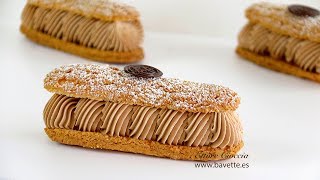 Éclair París Brest con Mousseline de Chocolate y Crema de Caramelo [upl. by Gar122]