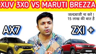 Xuv 3xo Vs Maruti BrezzaMahindra Xuv 3xo AX7 Vs Maruti Brezza Zxi [upl. by Attiuqahs87]