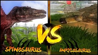 Dinosaur Battles  Spinosaurus Vs Ankylosaurus  Jurassic Park  Operation Genesis [upl. by Ycnaffit]