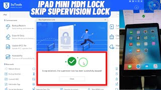 iPad Mini MDM Device Management Lock Bypass by 3U Tools  iPad Skip SuperVision Lock Successfully [upl. by Folger]