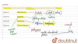 Microfossils often present in petroleum producing formations are those of [upl. by Ahrendt]