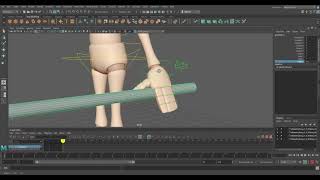 How to attach a Weapon in Maya 2020 [upl. by Juliane]