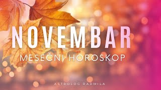 Astrolog Radmila  NOVEMBAR MESEČNI HOROSKOP [upl. by Oinotnaesoj]