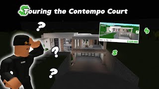 Touring the prebuilt house from bloxburg Contempo court  ROBLOX [upl. by Nnylyaj]