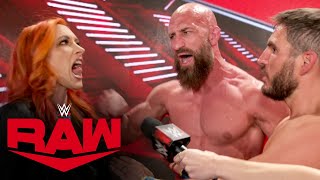 Becky Lynch crashes DIYs celebration Raw exclusive March 18 2024 [upl. by Aielam]