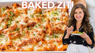 Baked ZITI Recipe  Easy PASTA CASSEROLE [upl. by Enybor]