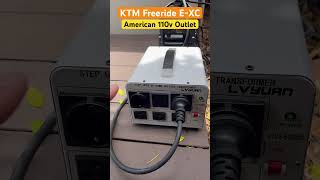 KTM Freeride EXC  110v Charging KTMFreeride FreerideEXC ElectricKTM [upl. by Aletsirc]