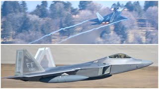 F22 Raptor Overhead Break and Unrestricted Climb Takeoff at MSP [upl. by Desdamonna244]