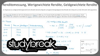 Renditemessung Wertgewichtete Rendite Geldgewichtete Rendite  Asset Management [upl. by Yesllek]