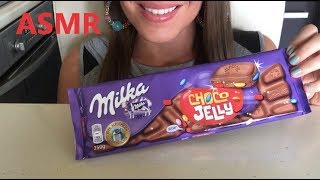 ASMR Huge Milka Choco Jelly Bar  Eating Sounds  Mukbang ASMR Dessert [upl. by Reld]