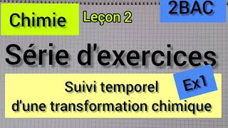 suivi temporel vitesse de réaction  série dexercices  exercice1  2Bac الثانية بكالوريا [upl. by Natie933]