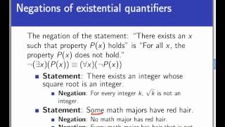 Negating quantified statements Screencast 242 [upl. by Ibbed]