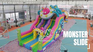 Huge Octopus Attack Can Monster amp Spaceship Escape Inflatable Monster Slide from Yoyo Inflatable [upl. by Haily823]