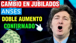 👉CAMBIO EN JUBILADOS 💲Doble Aumento💲 para la Mínima y Haberes Medios de ANSES 💵 [upl. by Ydda]