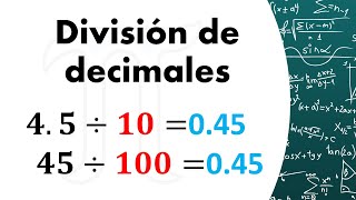 División de decimales con potencias de 10  Primero de Secundaria [upl. by Pampuch576]