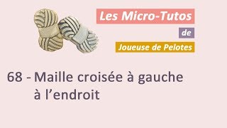 Microtuto Tricot  Maille croisée à gauche à lendroit [upl. by Euqinotna556]