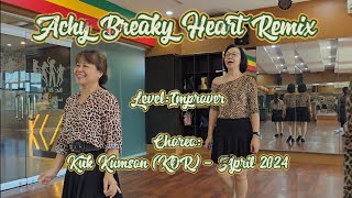 Achy Breaky Heart Remix  Kuk Kumson KOR  April 2024  Improver  sunday Linedance Bali [upl. by Shulamith]