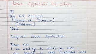 Leave application for office for urgent work  How to write leave application for office [upl. by Gala]