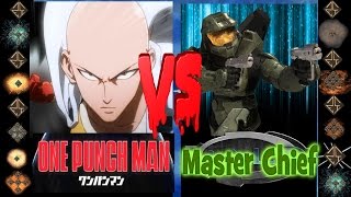 Saitama One Punch Man vs Master Chief Halo  Ultimate Mugen Fight 2016 [upl. by Crissie]