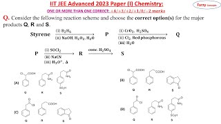 Consider the following reaction scheme and choose the correct options for the major products Q R [upl. by Weiser255]