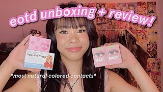 EOTD UNBOXING  REVIEW natural colored contacts for dark eyes [upl. by Pentheas]