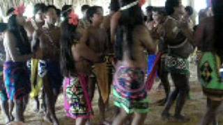 Embera Indians in Panama do a village dance [upl. by Haroun]