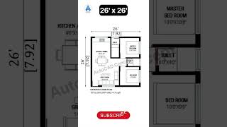 26 by 26 House plan  26x26 House Plans  Small House design homedesign shorts architecture [upl. by Niroht]