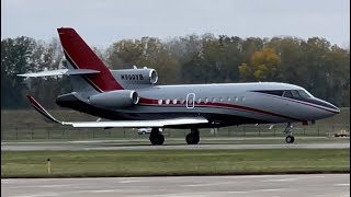 HOWLING Dassault Falcon 900 Takeoff from Kansas City MKC [upl. by Nodgnal461]