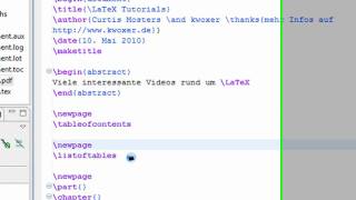 Beispiel Tabellen und Abbildungsverzeichnis  LaTeX2012 [upl. by Gittel]