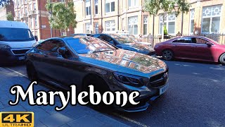 Walking Most Expensive Streets of London  Marylebone  London Walking Tour in 4K [upl. by Neehsas]