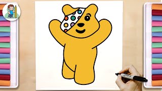 How to Draw Pudsey Bear [upl. by Akinohs]