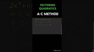 FACTORING QUADRATICS AC METHOD httpsyoutubehvMcpSXKcI4sifo7oB8osCkESgWcm [upl. by Rise]