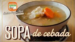 Sopa de cebada  Cocina vegan Fácil [upl. by Alrac]