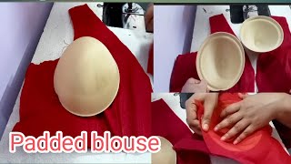 How to attach padded in blouse padded blouse stitching [upl. by Nickie693]