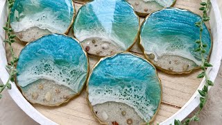 Complete Resin Beach Coaster Tutorial Resin Art for Beginners [upl. by Ornas]