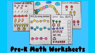 PreK Math Worksheets Playgroup Counting Activities  Missing Numbers [upl. by Lawan]