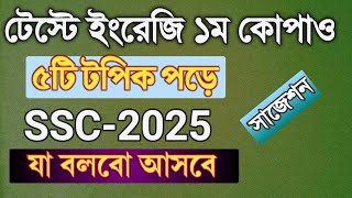 টেস্টে ইংরেজি ১ম পত্রে কোপ দেও  SSC25  ১০০℅ কমন  Class 10 test suggestion english 1st paper [upl. by Holly538]