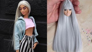 Barbie Doll Makeover Transformation ❤️ DIY Doll Hairstyles Tutorial and New Dress [upl. by Ilysa]