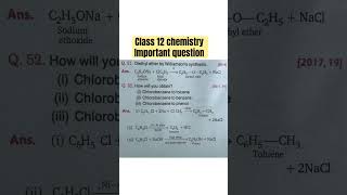 Diethyl ether by Williamsons synthesis How will you obtain Chlorobenzene to tolueneChlorobenz [upl. by Gnoc]