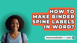 How To Make Binder Spine Labels In WORD  InsuranceGuide360com [upl. by Eeram]