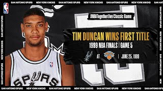 Tim Duncan leads Spurs to first championship in Game 5 of the 1999 NBAFinals  NBATogetherLive [upl. by Zoellick]