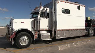 White Peterbilt With Super Sleeper Pulling In At Iowa 80 Truck Stop [upl. by Nisotawulo857]