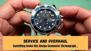 Omega Diver 300M Seamaster Chronograph overhaul and restoration [upl. by Koerlin]