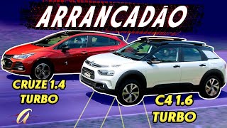 CHEVROLET CRUZE x C4 CACTUS HATCH TURBO CONTRA SUV TURBO NA ARRANCADA QUEM LEVA [upl. by Meekah]