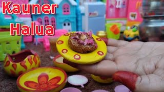 Kauner chaler halua recipeMini kitchenTiny foodMini Cooked Foods [upl. by Reyotal]