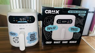 UNBOXING NEW CRUX 3QT DIGITAL AIR FRYER WITH TURBOCRISP [upl. by Marne814]