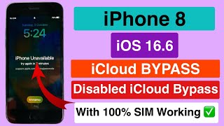 iPhone 8 iCloud Bypass Unlock With SIM WorkingiOS 166 DisabledPasscodeBypass Done By Unlocktool [upl. by Petuu365]