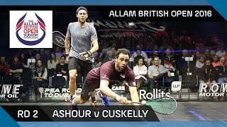 Squash Ashour v Cuskelly  Allam British Open 2016  Mens Rd 2 Highlights [upl. by Armat888]