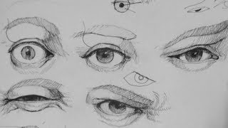 Pen amp Ink Drawing Tutorials  How to draw realistic eye expressions [upl. by Arek771]